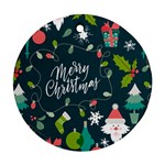 Merry Christmas, Happy New Year, Christmas Seamless Texture Ornament (Round)