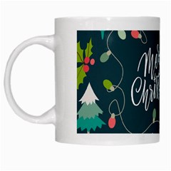 Merry Christmas, Happy New Year, Christmas Seamless Texture White Mug from ArtsNow.com Left