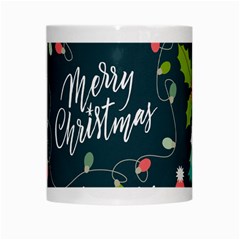 Merry Christmas, Happy New Year, Christmas Seamless Texture White Mug from ArtsNow.com Center