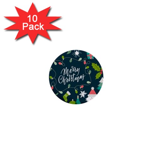 Merry Christmas, Happy New Year, Christmas Seamless Texture 1  Mini Buttons (10 pack)  from ArtsNow.com Front