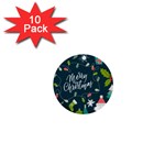 Merry Christmas, Happy New Year, Christmas Seamless Texture 1  Mini Buttons (10 pack) 