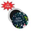 Merry Christmas, Happy New Year, Christmas Seamless Texture 1.75  Magnets (10 pack) 