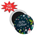 Merry Christmas, Happy New Year, Christmas Seamless Texture 1.75  Magnets (100 pack) 