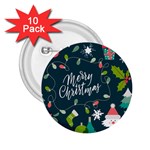 Merry Christmas, Happy New Year, Christmas Seamless Texture 2.25  Buttons (10 pack) 