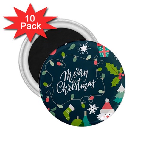 Merry Christmas, Happy New Year, Christmas Seamless Texture 2.25  Magnets (10 pack)  from ArtsNow.com Front