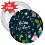 Merry Christmas, Happy New Year, Christmas Seamless Texture 3  Buttons (10 pack) 