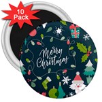 Merry Christmas, Happy New Year, Christmas Seamless Texture 3  Magnets (10 pack) 