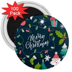 Merry Christmas, Happy New Year, Christmas Seamless Texture 3  Magnets (100 pack)