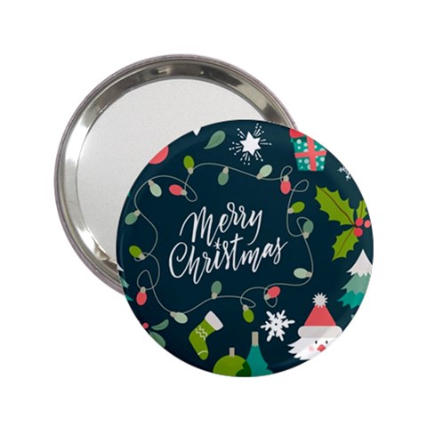 Merry Christmas, Happy New Year, Christmas Seamless Texture 2.25  Handbag Mirrors from ArtsNow.com Front