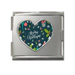 Merry Christmas, Happy New Year, Christmas Seamless Texture Mega Link Heart Italian Charm (18mm)