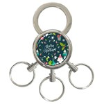 Merry Christmas, Happy New Year, Christmas Seamless Texture 3-Ring Key Chain