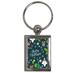 Merry Christmas, Happy New Year, Christmas Seamless Texture Key Chain (Rectangle)