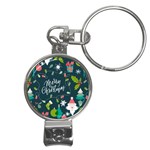 Merry Christmas, Happy New Year, Christmas Seamless Texture Nail Clippers Key Chain