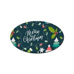 Merry Christmas, Happy New Year, Christmas Seamless Texture Sticker (Oval)