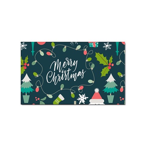 Merry Christmas, Happy New Year, Christmas Seamless Texture Sticker (Rectangular) from ArtsNow.com Front