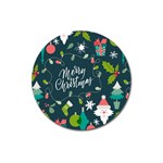 Merry Christmas, Happy New Year, Christmas Seamless Texture Magnet 3  (Round)