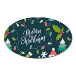 Merry Christmas, Happy New Year, Christmas Seamless Texture Oval Magnet