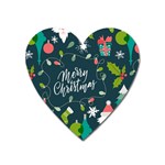 Merry Christmas, Happy New Year, Christmas Seamless Texture Heart Magnet