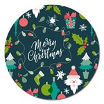 Merry Christmas, Happy New Year, Christmas Seamless Texture Magnet 5  (Round)