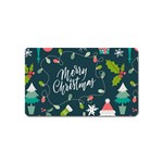 Merry Christmas, Happy New Year, Christmas Seamless Texture Magnet (Name Card)