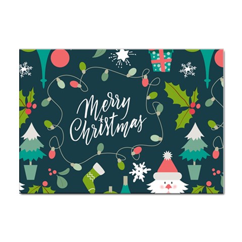 Merry Christmas, Happy New Year, Christmas Seamless Texture Sticker A4 (10 pack) from ArtsNow.com Front