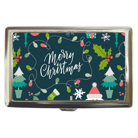 Merry Christmas, Happy New Year, Christmas Seamless Texture Cigarette Money Case from ArtsNow.com Front