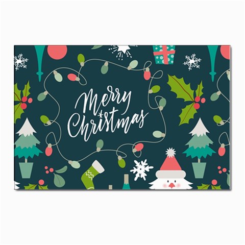 Merry Christmas, Happy New Year, Christmas Seamless Texture Postcard 4 x 6  (Pkg of 10) from ArtsNow.com Front