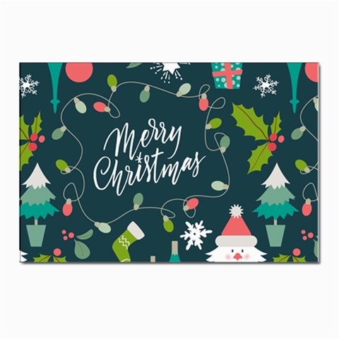 Merry Christmas, Happy New Year, Christmas Seamless Texture Postcards 5  x 7  (Pkg of 10) from ArtsNow.com Front