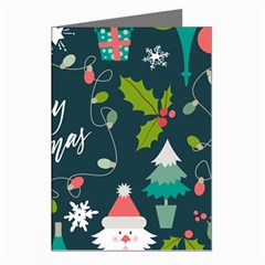 Merry Christmas, Happy New Year, Christmas Seamless Texture Greeting Cards (Pkg of 8) from ArtsNow.com Left