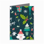 Merry Christmas, Happy New Year, Christmas Seamless Texture Mini Greeting Card