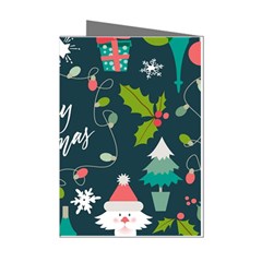 Merry Christmas, Happy New Year, Christmas Seamless Texture Mini Greeting Cards (Pkg of 8) from ArtsNow.com Left