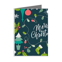 Merry Christmas, Happy New Year, Christmas Seamless Texture Mini Greeting Cards (Pkg of 8) from ArtsNow.com Right