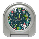 Merry Christmas, Happy New Year, Christmas Seamless Texture Travel Alarm Clock