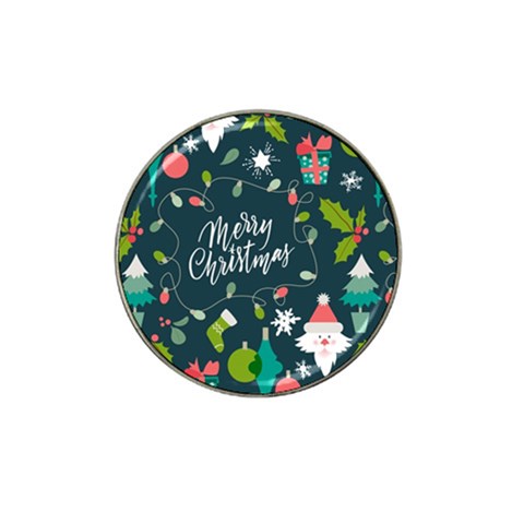 Merry Christmas, Happy New Year, Christmas Seamless Texture Hat Clip Ball Marker from ArtsNow.com Front