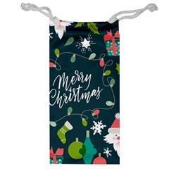 Merry Christmas, Happy New Year, Christmas Seamless Texture Jewelry Bag from ArtsNow.com Front