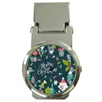 Merry Christmas, Happy New Year, Christmas Seamless Texture Money Clip Watches