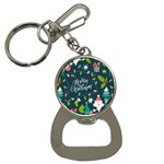 Merry Christmas, Happy New Year, Christmas Seamless Texture Bottle Opener Key Chain