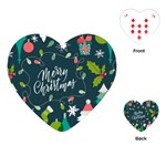 Merry Christmas, Happy New Year, Christmas Seamless Texture Playing Cards Single Design (Heart)