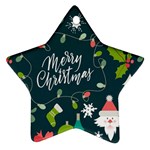 Merry Christmas, Happy New Year, Christmas Seamless Texture Star Ornament (Two Sides)