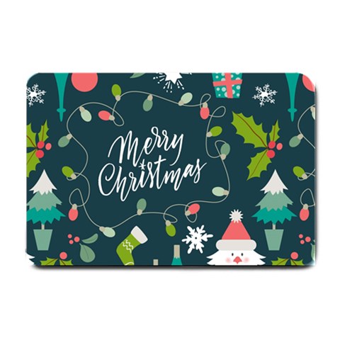 Merry Christmas, Happy New Year, Christmas Seamless Texture Small Doormat from ArtsNow.com 24 x16  Door Mat