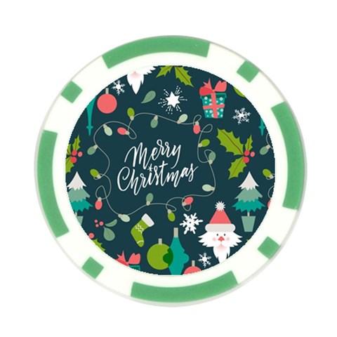 Merry Christmas, Happy New Year, Christmas Seamless Texture Poker Chip Card Guard from ArtsNow.com Front