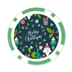 Merry Christmas, Happy New Year, Christmas Seamless Texture Poker Chip Card Guard from ArtsNow.com Front