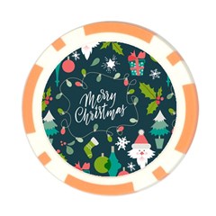 Merry Christmas, Happy New Year, Christmas Seamless Texture Poker Chip Card Guard from ArtsNow.com Front