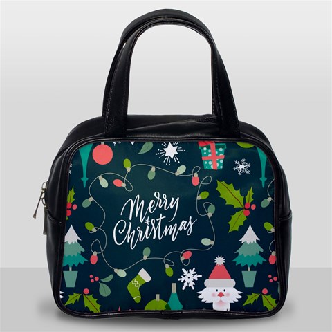 Merry Christmas, Happy New Year, Christmas Seamless Texture Classic Handbag (Two Sides) from ArtsNow.com Back