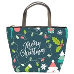 Merry Christmas, Happy New Year, Christmas Seamless Texture Bucket Bag