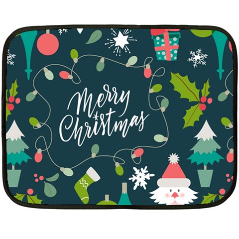 Merry Christmas, Happy New Year, Christmas Seamless Texture Fleece Blanket (Mini) from ArtsNow.com 35 x27  Blanket