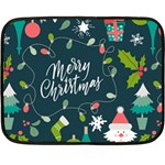 Merry Christmas, Happy New Year, Christmas Seamless Texture Fleece Blanket (Mini)