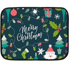 Merry Christmas, Happy New Year, Christmas Seamless Texture Two Sides Fleece Blanket (Mini) from ArtsNow.com 35 x27  Blanket Back