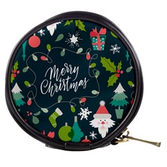 Merry Christmas, Happy New Year, Christmas Seamless Texture Mini Makeup Bag from ArtsNow.com Front