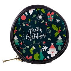 Merry Christmas, Happy New Year, Christmas Seamless Texture Mini Makeup Bag from ArtsNow.com Back